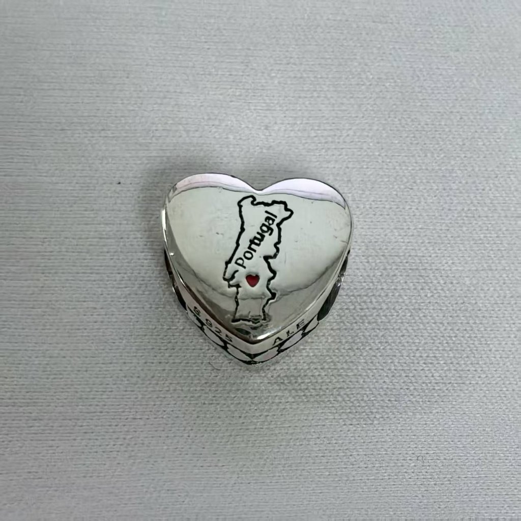 Pandora Portugal Exclusive Travel Heart Charm Pendant, S925 Silver Jewelry